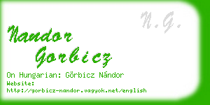 nandor gorbicz business card